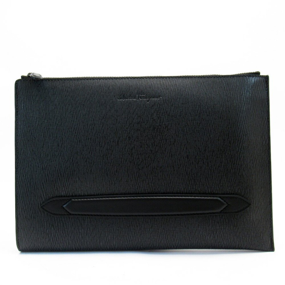 Salvatore Ferragamo Clutch Bag Black Leather